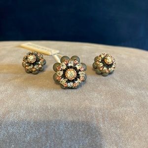 Costume jewelry ring and earrings